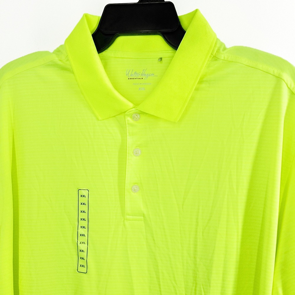 Walter Hagen Essentials Golf Polo Shirt Men's XXL Neon Yellow Performance NWOT
